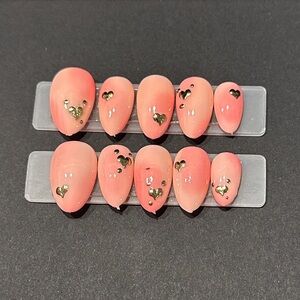 Pink Heart Nail Set